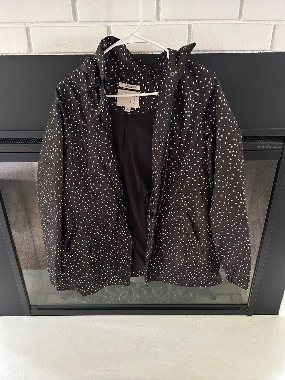 a new day Black Polka Dot Hooded Ski Jacket